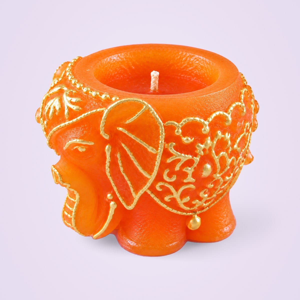 Airavat candle from the side, showing the elephant profile