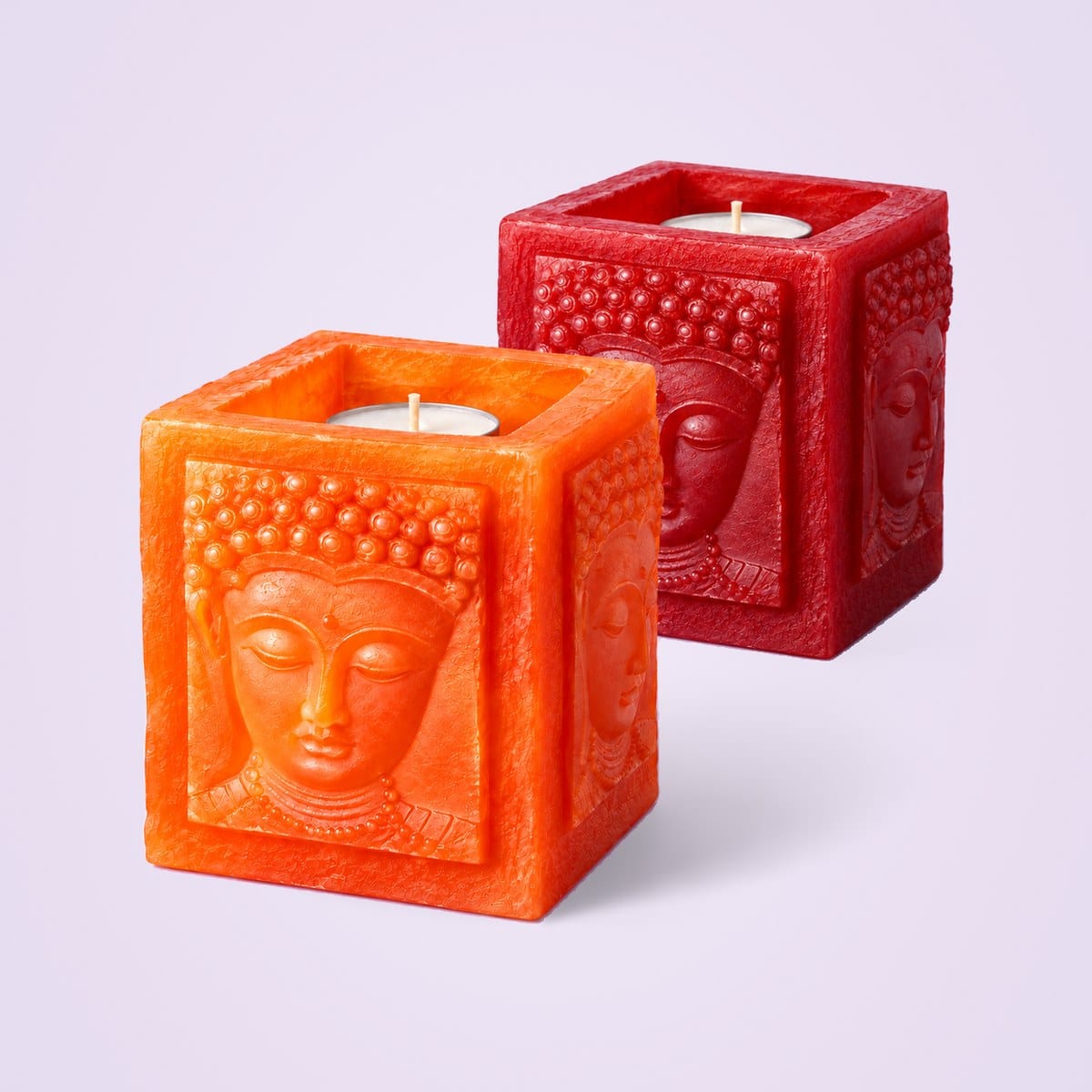 Orange and red Buddha hurricanes together