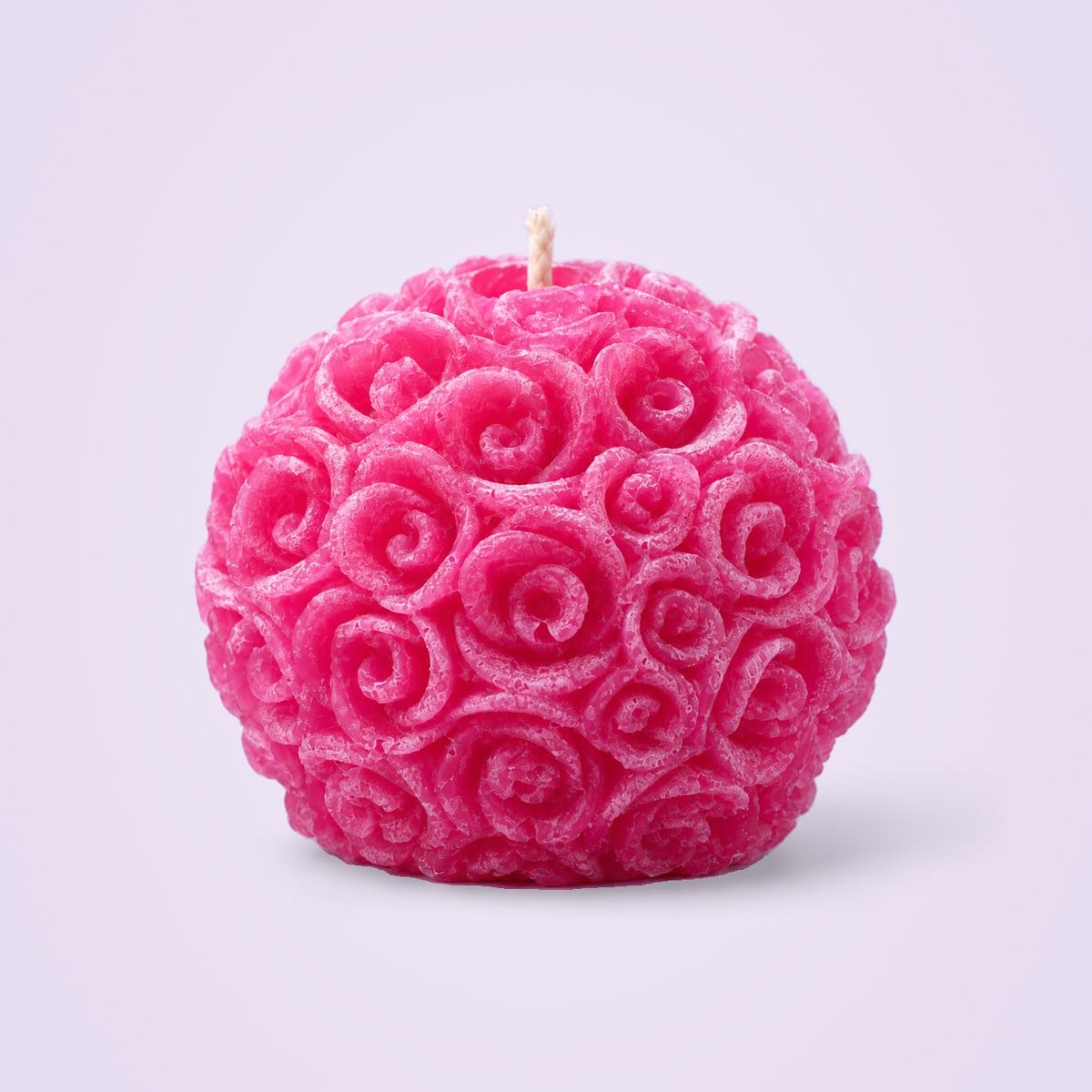 Pink enchanted rose ball candle